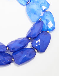 Blue Acrylic Bead Layered Necklace - link has visual effect only