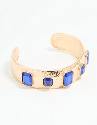 Gold Blue Stone Wrist Cuff - link has visual effect only