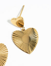 Waterproof Gold Plated Stainless Steel Heart Drop Earrings - link has visual effect only