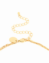 Waterproof Gold Plated Stainless Steel Hammered Layered Necklace - link has visual effect only