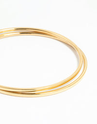 Waterproof Gold Plated Stainless Steel Clean Bangles 2-Pack - link has visual effect only