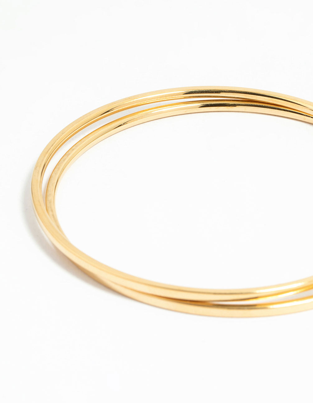 Waterproof Gold Plated Stainless Steel Clean Bangles 2-Pack