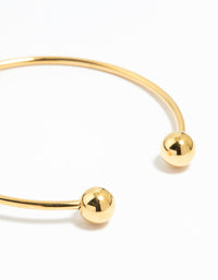 Waterproof Gold Plated Stainless Steel Ball Wrist Cuff - link has visual effect only