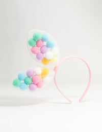 Kids Pastel Fabric Pompom Bunny Ears Headband - link has visual effect only