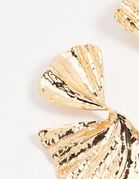 Gold Organic Twist Fan Stud Earrings - link has visual effect only