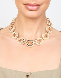Gold Bold Round Chunky Chain Necklace - link has visual effect only