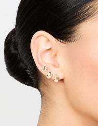 Gold Mini Stud & Hoop Earrings 3-Pack - link has visual effect only
