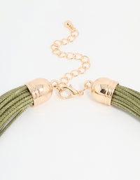 Gold Green Cord Ball Layered Necklace - link has visual effect only