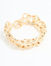 Gold Marina Ladder T & O Bracelet - link has visual effect only
