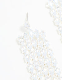 Silver Cubic Zirconia Cascading Drop Earrings - link has visual effect only