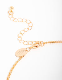 Gold Cubic Zirconia Scalloped Flower Necklace & Earrings Set - link has visual effect only