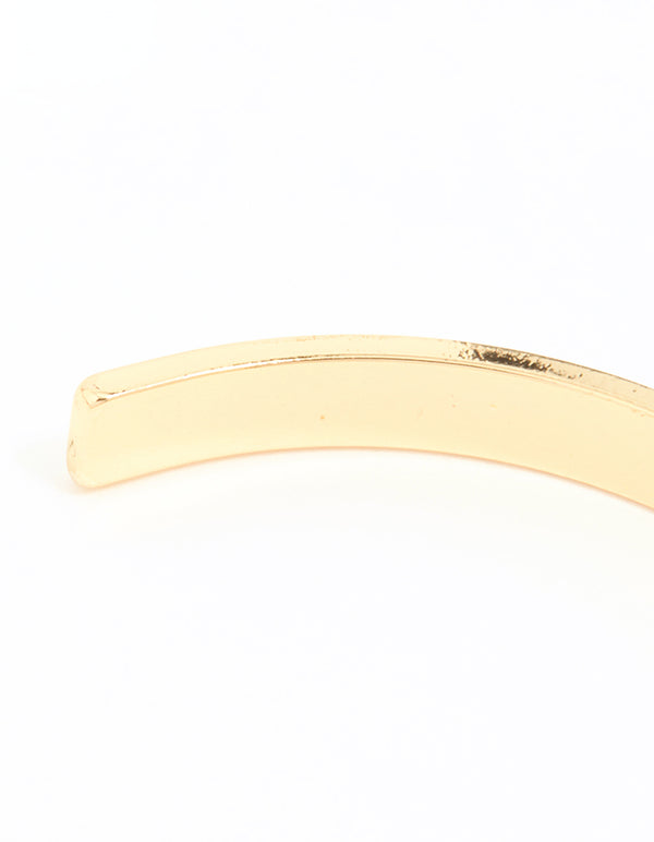 Gold Diamante Open Wrist Cuff