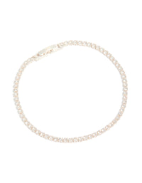 Silver Cubic Zirconia Mini Tennis Bracelet - link has visual effect only