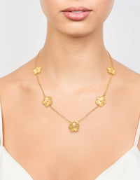 Waterproof Gold Plated Stainless Flower Pendant Necklace - link has visual effect only