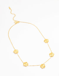 Waterproof Gold Plated Stainless Flower Pendant Necklace - link has visual effect only