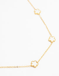 Waterproof Gold Plated Stainless Shell Petal Flower Pendant Necklace - link has visual effect only