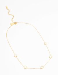 Waterproof Gold Plated Stainless Shell Petal Flower Pendant Necklace - link has visual effect only