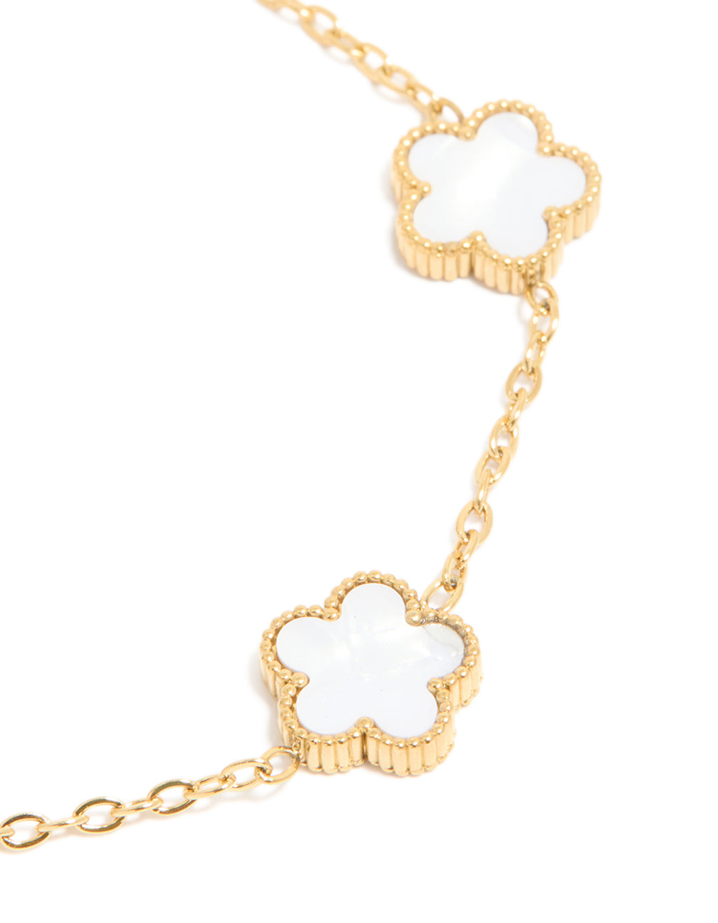 Waterproof Gold Plated Stainless Steel Flower Station Bracelet