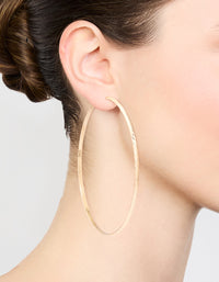 Gold Thin Hoop Large Earrings - link has visual effect only