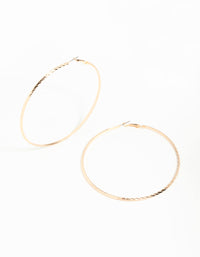 Gold Thin Hoop Large Earrings - link has visual effect only