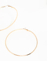 Gold Thin Hoop Large Earrings - link has visual effect only