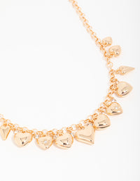 Gold Diamante Heart Charm Necklace - link has visual effect only
