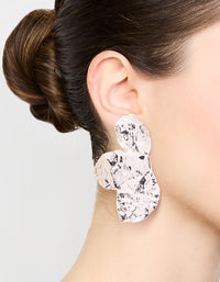 Silver Plated Half Flower Stud Earrings - link has visual effect only