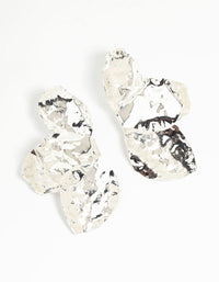 Silver Plated Half Flower Stud Earrings - link has visual effect only