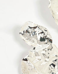 Silver Plated Half Flower Stud Earrings - link has visual effect only