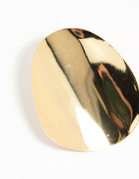 Gold Plated Oversized Disc Statement Stud Earrings - link has visual effect only