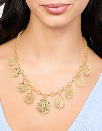Gold Plated Coin Disc Charm Pendant Necklace - link has visual effect only