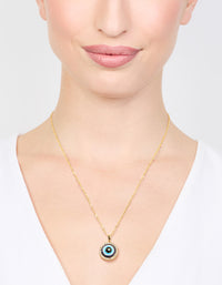 Gold Evil Eye Pendant Necklace - link has visual effect only