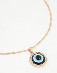 Gold Evil Eye Pendant Necklace - link has visual effect only