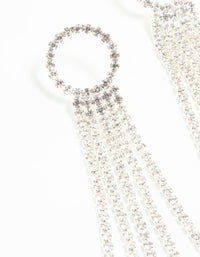 Silver Diamante Open Circle Cupchain Drop Earrings - link has visual effect only