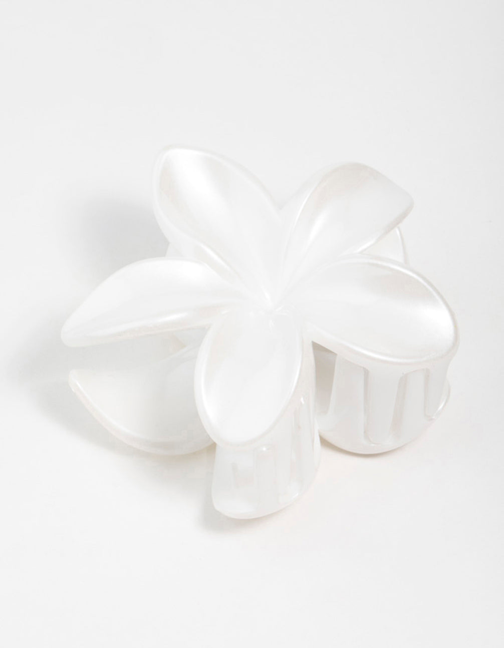 White Frangipani Flower Claw Clip