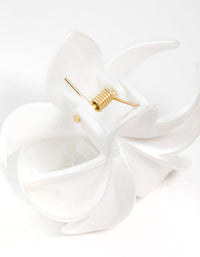 White Frangipani Flower Claw Clip - link has visual effect only