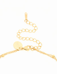 Waterproof Gold Plated Stainless Steel Flower Layered Necklace - link has visual effect only