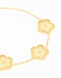 Waterproof Gold Plated Stainless Steel Flower Bracelet - link has visual effect only