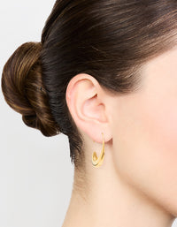 Waterproof Gold Plated Stainless Steel Thick Half Hoop Earrings - link has visual effect only