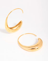 Waterproof Gold Plated Stainless Steel Thick Half Hoop Earrings - link has visual effect only