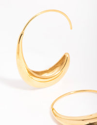 Waterproof Gold Plated Stainless Steel Thick Half Hoop Earrings - link has visual effect only