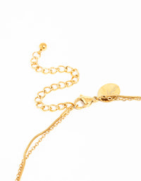 Waterproof Gold Plated Stainless Steel Heart Pendant Layered Necklace - link has visual effect only