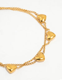 Waterproof Gold Plated Stainless Steel Heart Bracelet - link has visual effect only