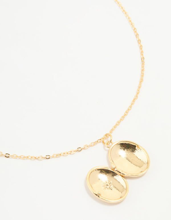 Gold Plated Celestial Pendant Necklace