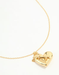 Gold Plated Heart Locket Pendant Necklace - link has visual effect only
