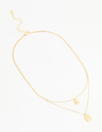 Gold Plated Cubic Zirconia Celestial Layered Necklace - link has visual effect only