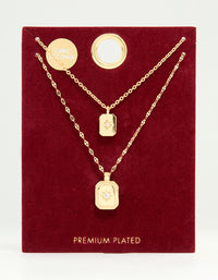 Gold Plated Cubic Zirconia Celestial Layered Necklace - link has visual effect only