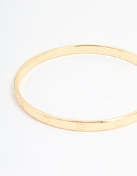 Gold Plated Brass Heart Bangle - link has visual effect only