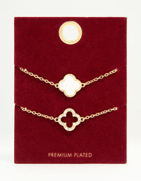 Gold Plated Flower Bracelets 2-Pack - link has visual effect only