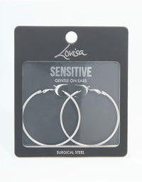 Surgical Steel Hoop Earrings 50 MM - link has visual effect only